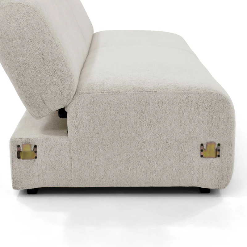 Sofa Cama Auren 240x88x85 cm Con Brazos Removibles Tela Beige