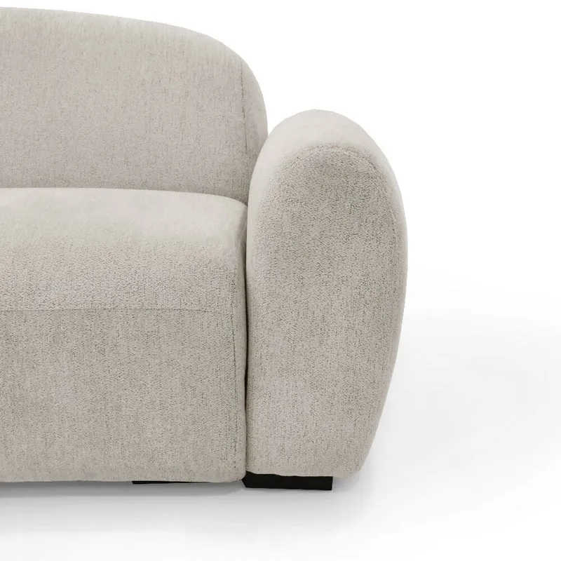 Sofa Cama Auren 240x88x85 cm Con Brazos Removibles Tela Beige