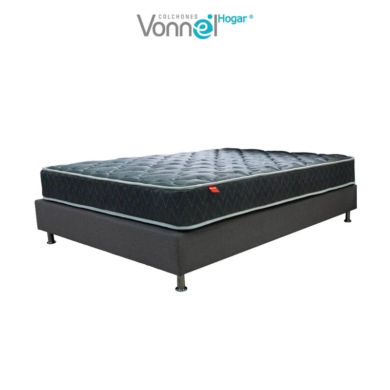 Combo Colchón + Base Cama Marca Vonnel Sencillo (100 x 190 cm ) Resortado Ortopedic