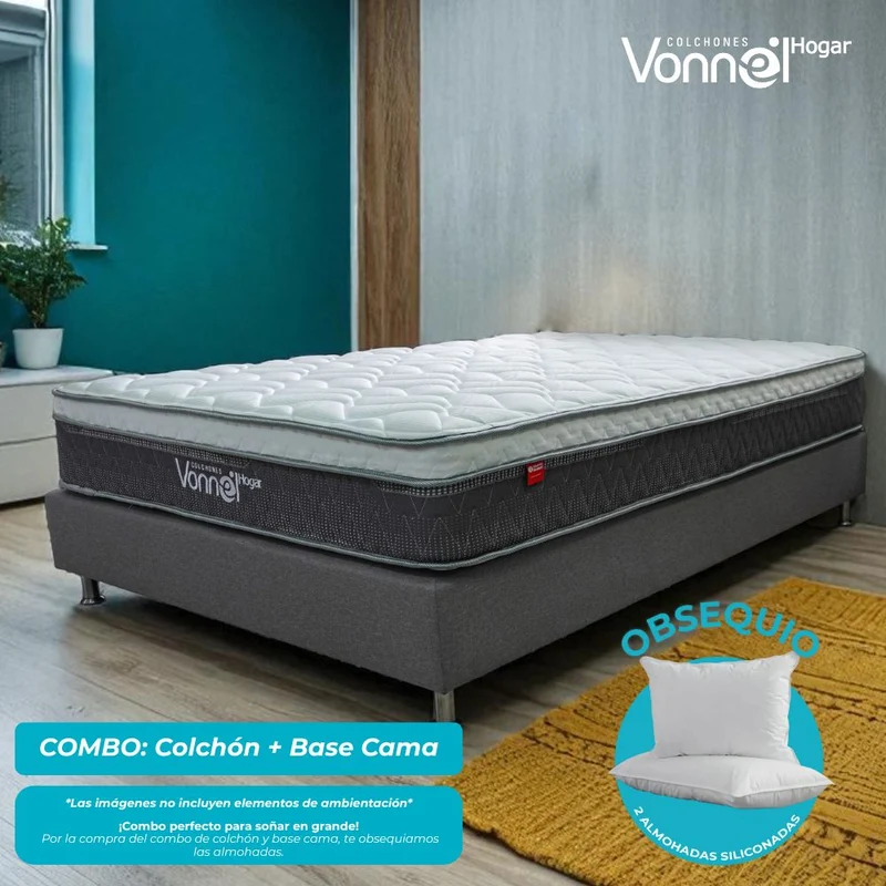 Colchón Combo Vonnel Doble (140 x 190 cm ) Resortado Full Confort