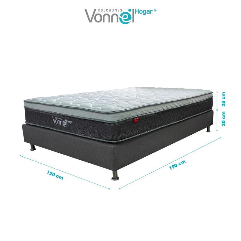 Colchón Combo Vonnel Semidoble (120 x 190 cm ) Resortado Full Confort