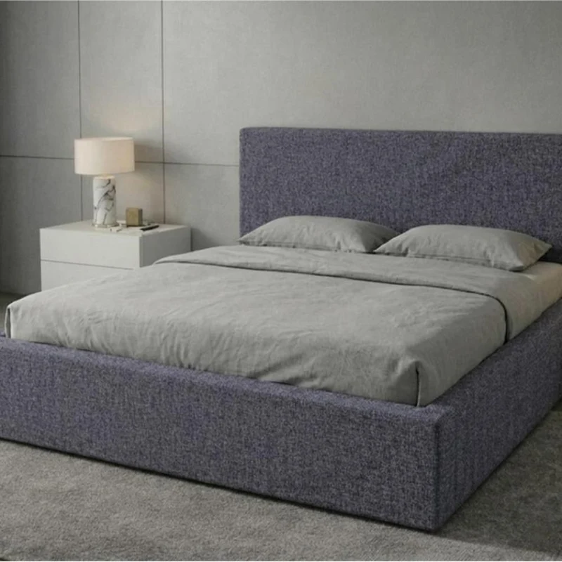 Cama Mecy Lift 140, Gris Oscuro, con Almacenamiento Hidráulico Tapizada