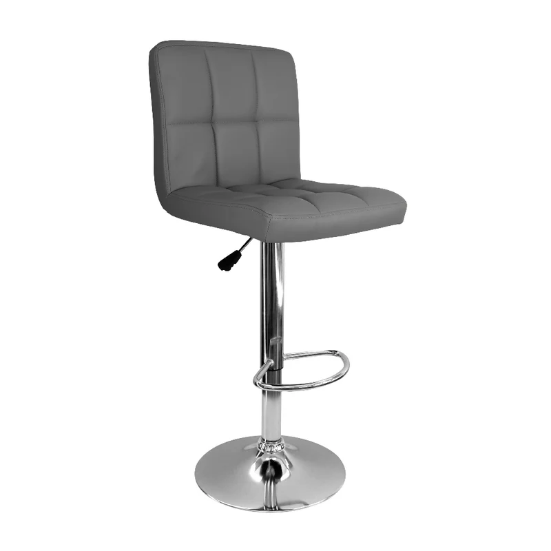 Silla Acolchada Tipo Bar - Gris