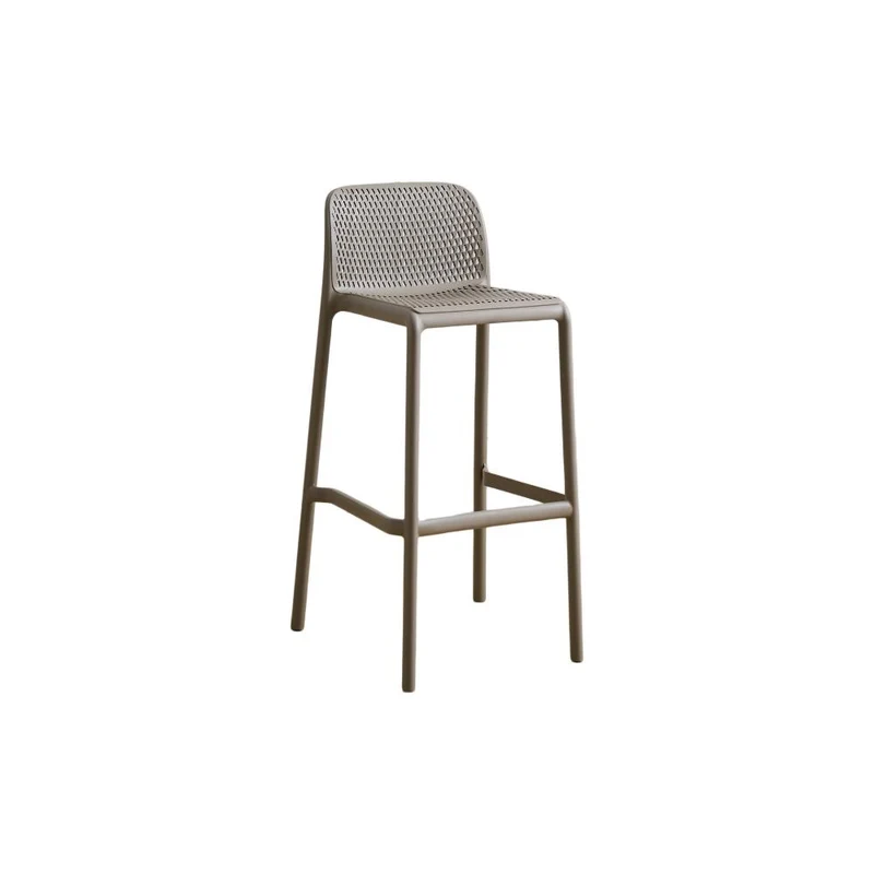 Silla para Bar Túnez, Color Taupe, con Espaldar Redondeado y Transpirable