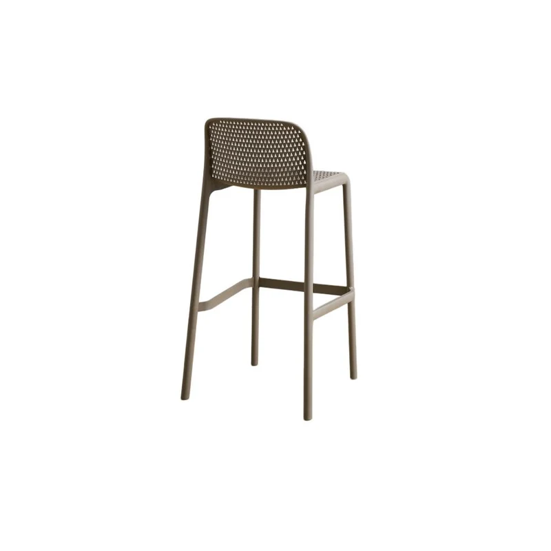 Silla para Bar Túnez, Color Taupe, con Espaldar Redondeado y Transpirable