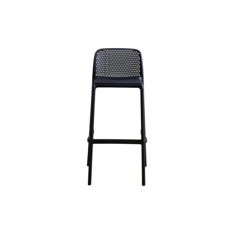 Silla para Bar Túnez, Color Negro, con Espaldar Redondeado y Transpirable