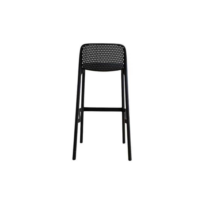 Silla para Bar Túnez, Color Negro, con Espaldar Redondeado y Transpirable