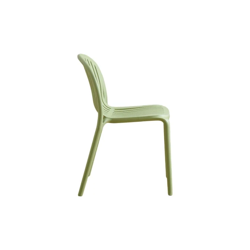 Silla Marruecos, Verde Olivo, con Espaldar en Rayas y Diseño Minimalista