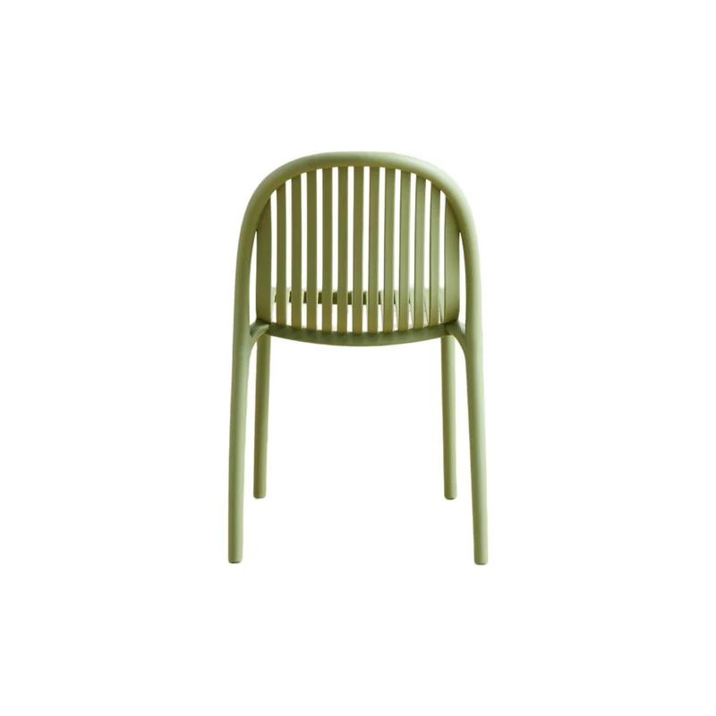 Silla Marruecos, Verde Olivo, con Espaldar en Rayas y Diseño Minimalista