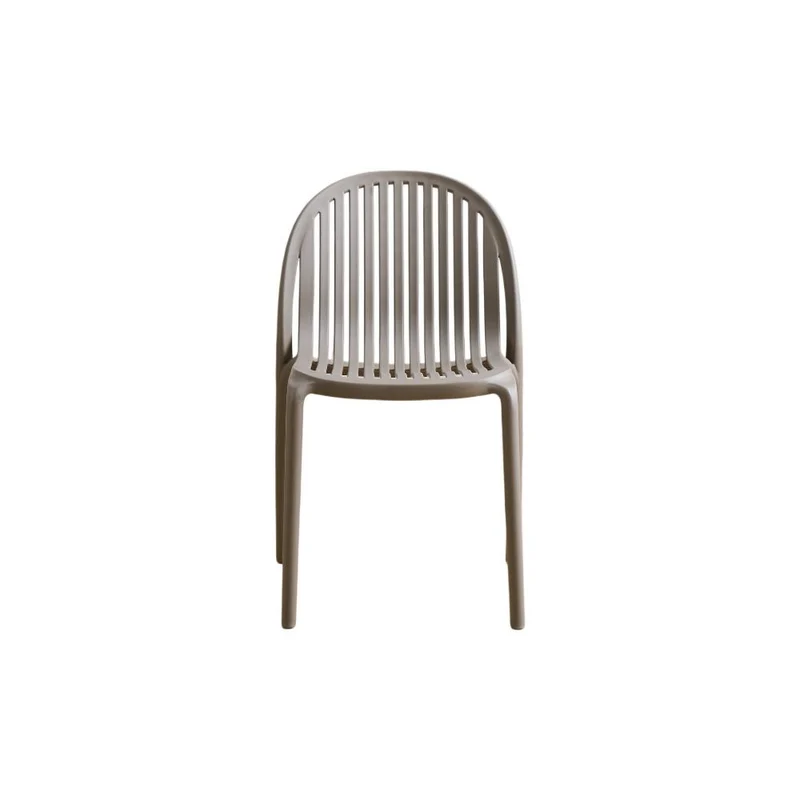 Silla Marruecos, Taupe, con Espaldar en Rayas y Diseño Minimalista