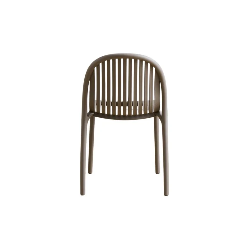 Silla Marruecos, Taupe, con Espaldar en Rayas y Diseño Minimalista