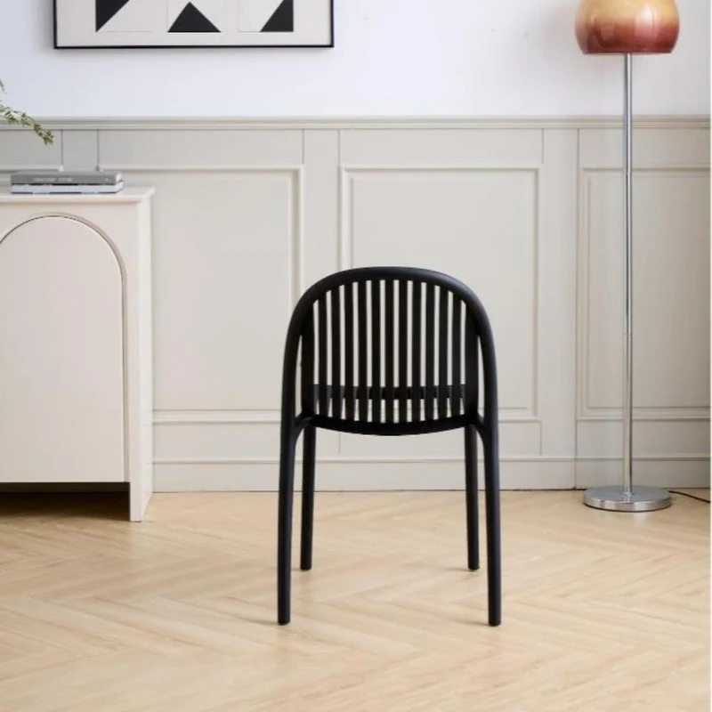Silla Marruecos, Negro, con Espaldar en Rayas y Diseño Minimalista