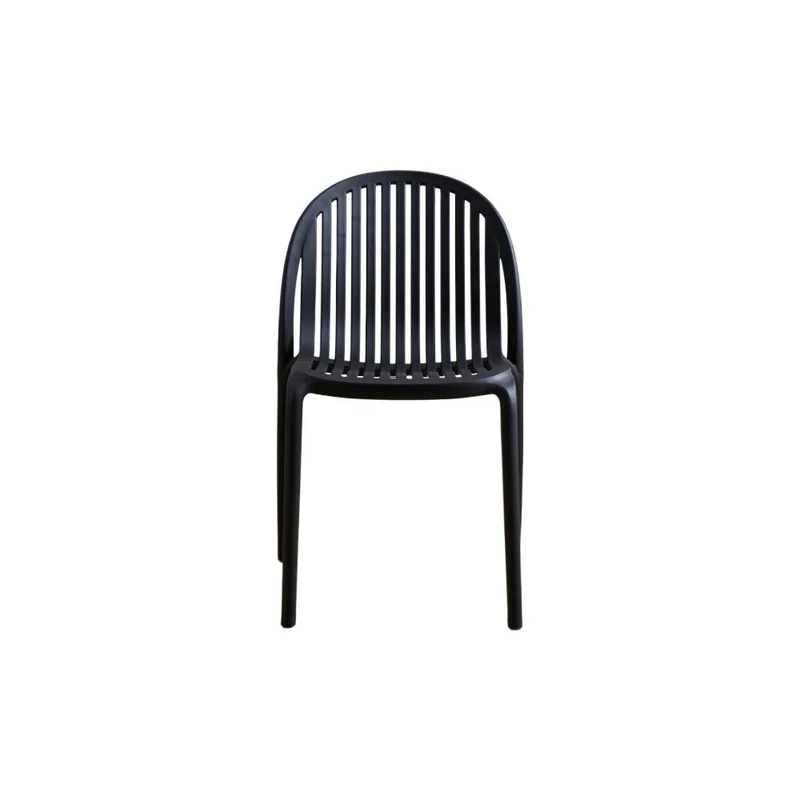 Silla Marruecos, Negro, con Espaldar en Rayas y Diseño Minimalista