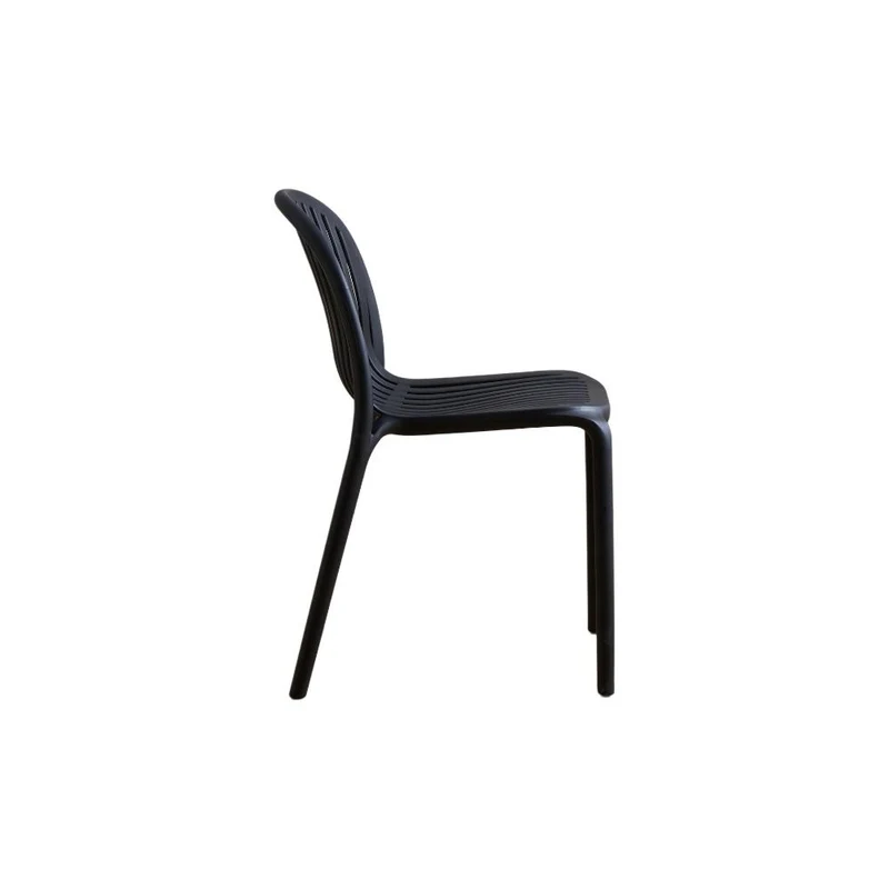 Silla Marruecos, Negro, con Espaldar en Rayas y Diseño Minimalista