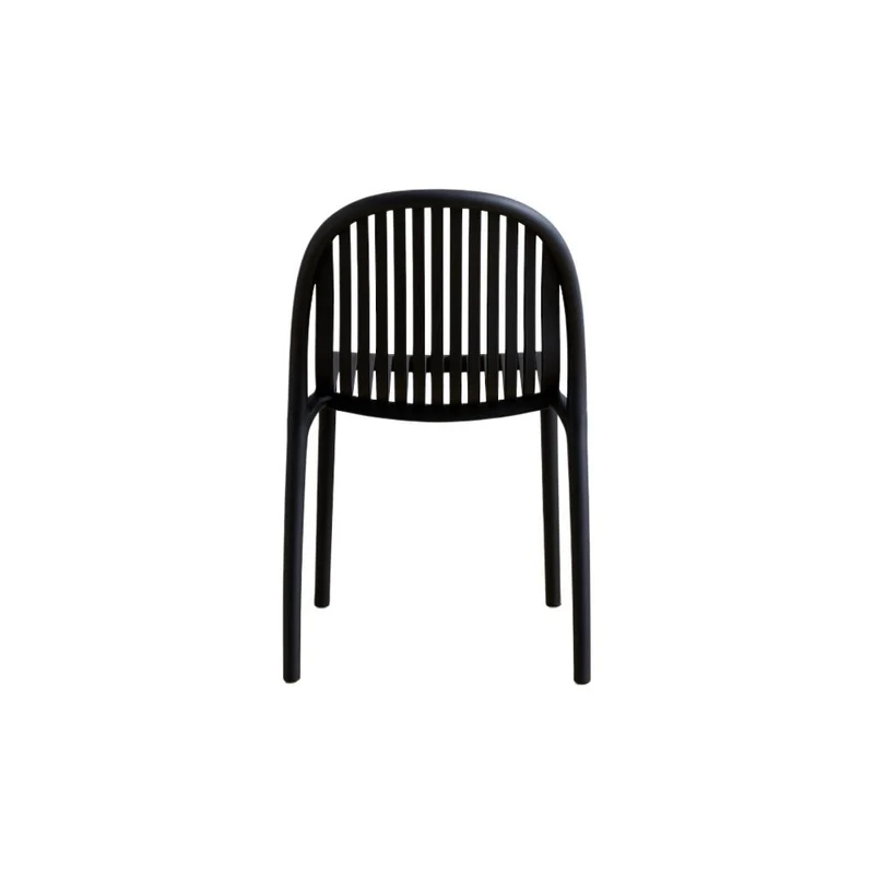 Silla Marruecos, Negro, con Espaldar en Rayas y Diseño Minimalista