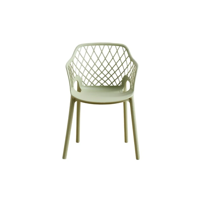 Silla con Brazos Casablanca, Verde Olivo, con espaldar en diamantes y estilo moderno