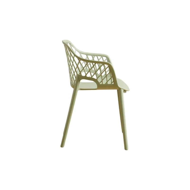 Silla con Brazos Casablanca, Verde Olivo, con espaldar en diamantes y estilo moderno