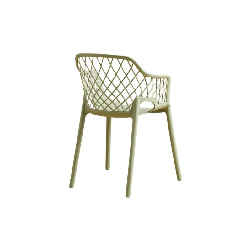 Silla con Brazos Casablanca, Verde Olivo, con espaldar en diamantes y estilo moderno