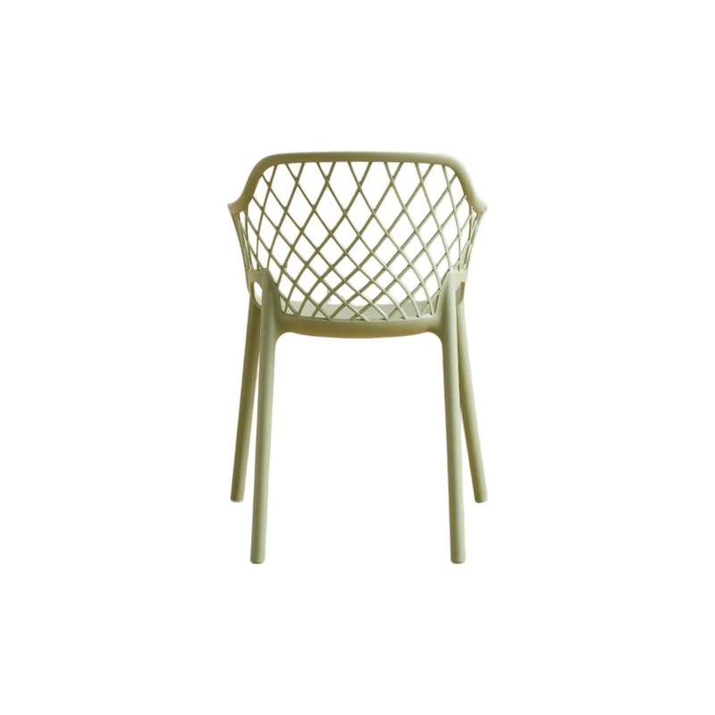 Silla con Brazos Casablanca, Verde Olivo, con espaldar en diamantes y estilo moderno