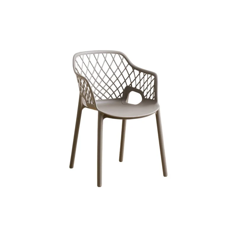 Silla con Brazos Casablanca, Taupe, con Espaldar en Diamantes y Estilo Moderno