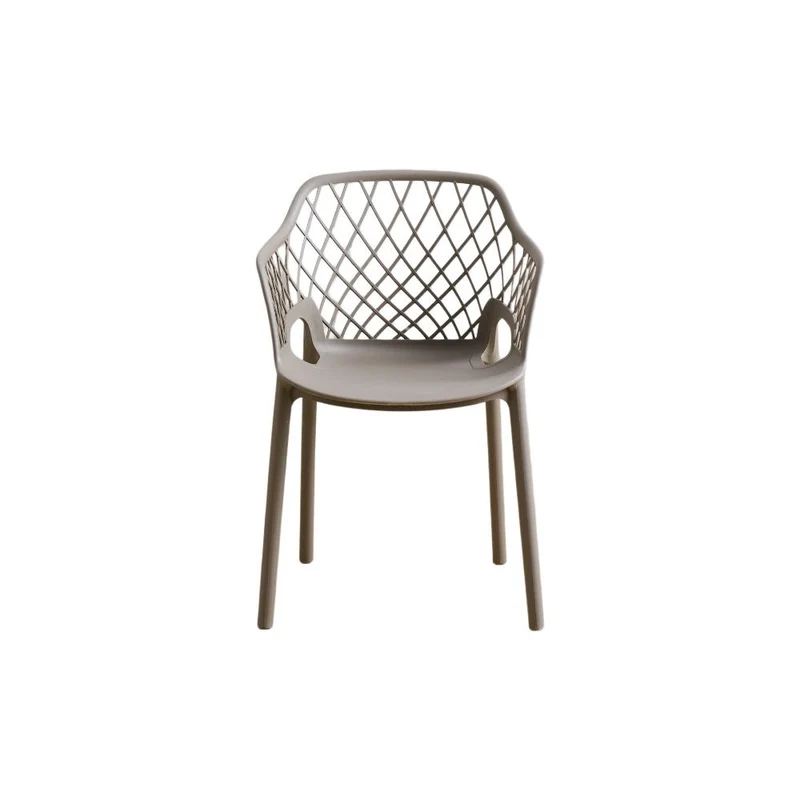 Silla con Brazos Casablanca, Taupe, con Espaldar en Diamantes y Estilo Moderno