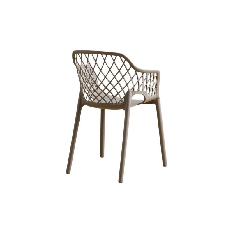 Silla con Brazos Casablanca, Taupe, con Espaldar en Diamantes y Estilo Moderno