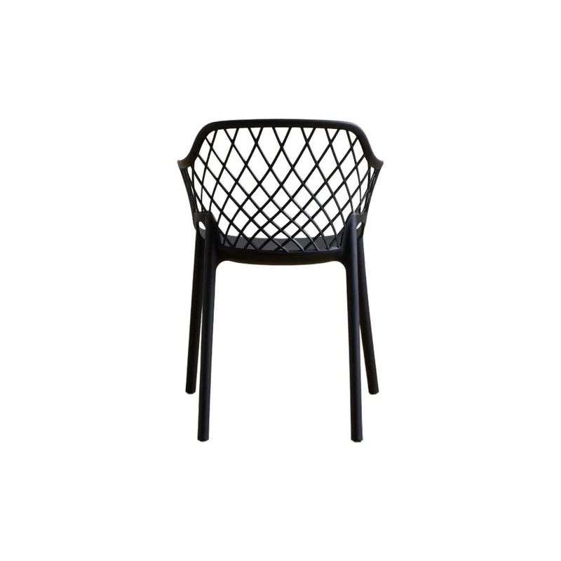 Silla con Brazos Casablanca, Negro, con Espaldar en Diamantes y Estilo Moderno