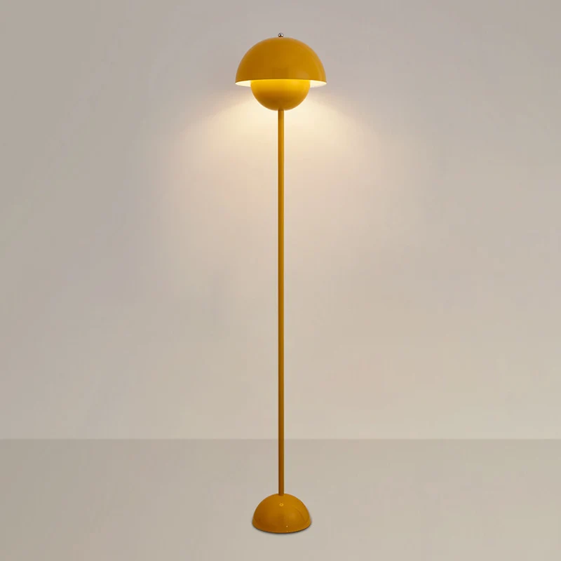 Contemporary Scandinavian Mushroom Hardware Iron Lampshade 1 - Light Standing Floor Lamp For Living Room