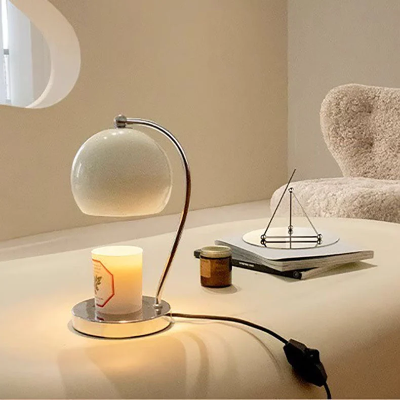 Contemporary Scandinavian Iron Stainless Steel Round Ball 1-Light Melting Wax Table Lamp For Bedroom
