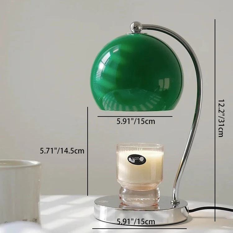 Contemporary Scandinavian Iron Stainless Steel Round Ball 1-Light Melting Wax Table Lamp For Bedroom