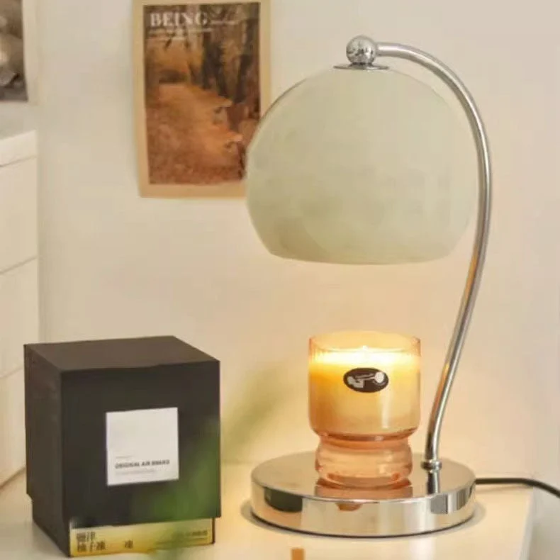 Contemporary Scandinavian Iron Stainless Steel Round Ball 1-Light Melting Wax Table Lamp For Bedroom