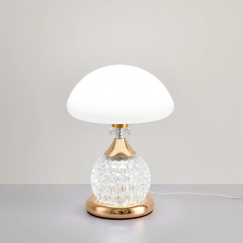 Contemporary Luxury USB Iron PC Dome Mushroom LED Table Lamp For Bedside