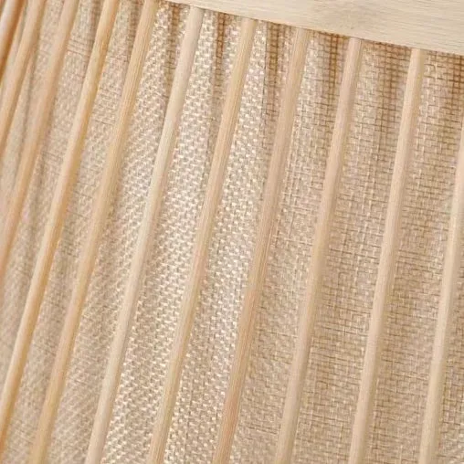Traditional Vintage Cone Cylinder Bamboo Rattan 1-Light Standing Floor Lamp For Bedroom