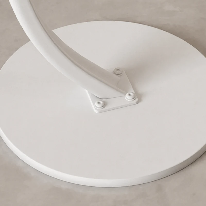 Modern Minimalist Round Wood Grain MDF Stainless Steel End Table For Living Room