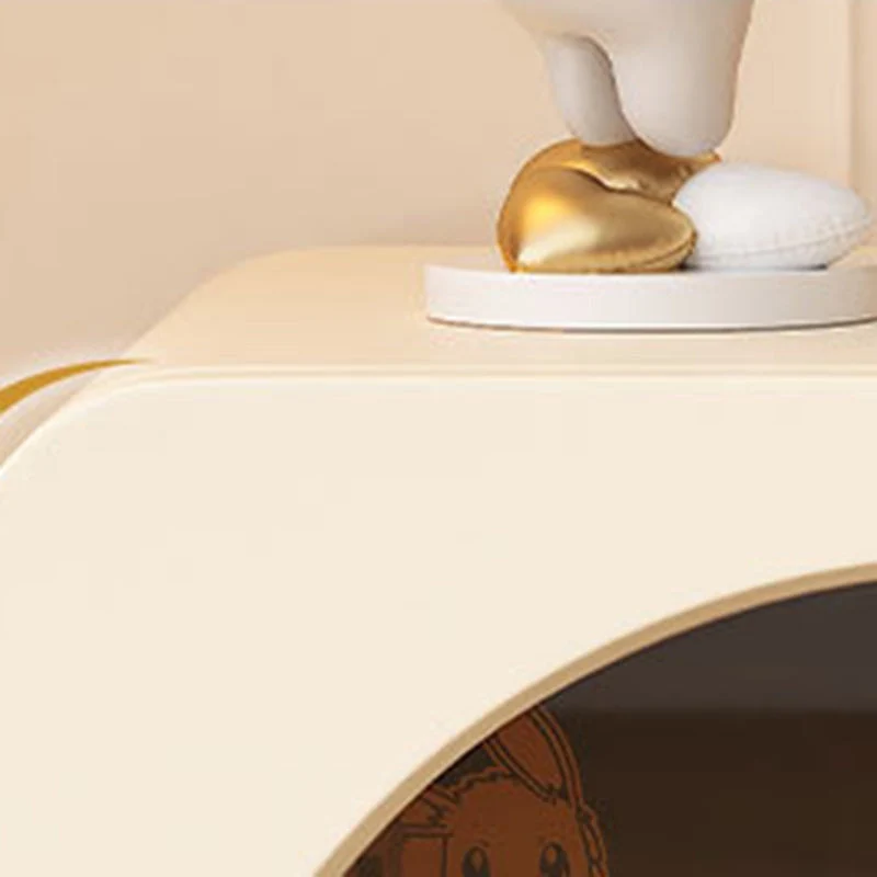 Contemporary Scandinavian Square Rounded Corners Faux Leather Glass Sheet Stainless Steel Nightstand 2-Drawer For Bedroom
