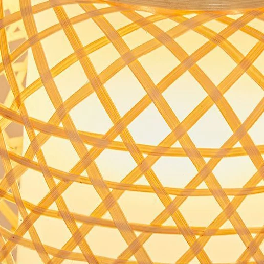 Traditional Japanese Cylinder Bamboo Weaving Acrylic Lampshade Round Rubberwood Base Portable 1 - Light Table Lamp For Dining Room