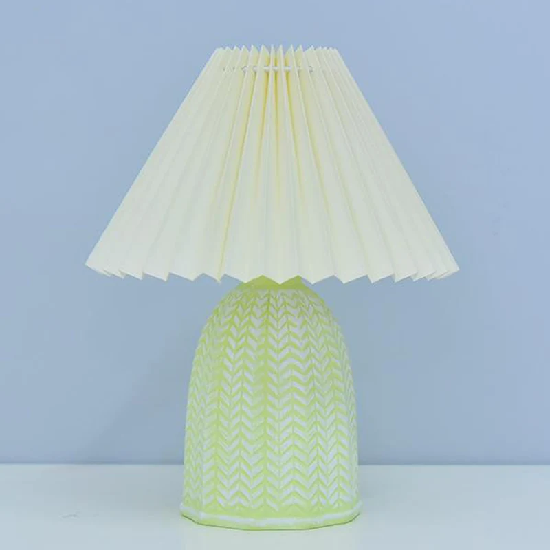 Contemporary Nordic Table Lamp – 1-Light Fabric & Ceramic Frustum Cone Lamp for Bedroom