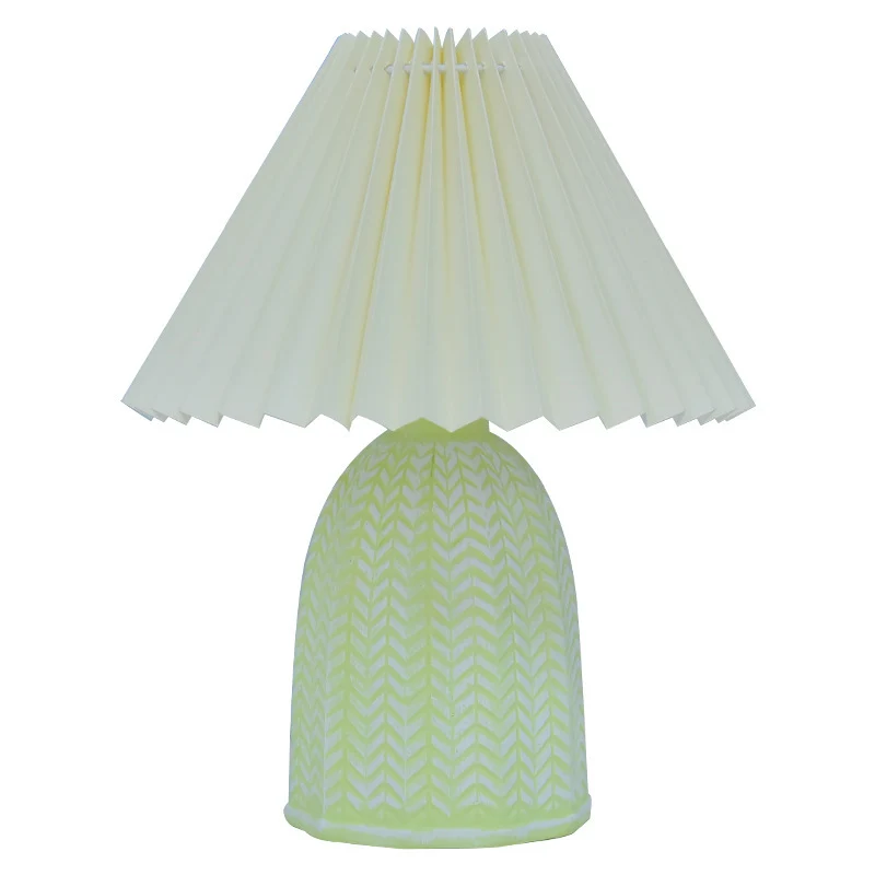 Contemporary Nordic Table Lamp – 1-Light Fabric & Ceramic Frustum Cone Lamp for Bedroom