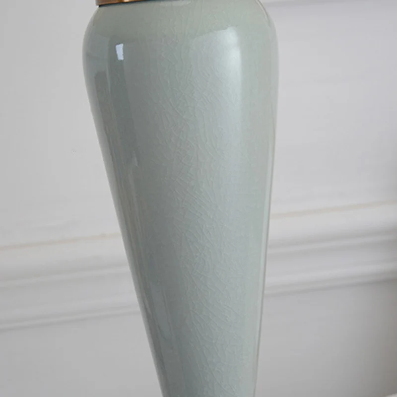 Contemporary Nordic Table Lamp – 1-Light Copper & Ceramic with Tapered Fabric Shade for Bedroom