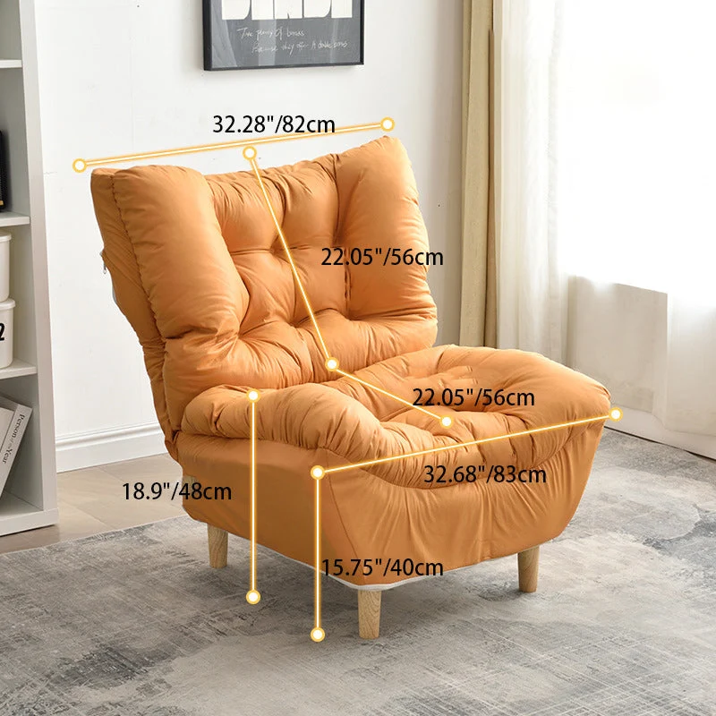 Modern Minimalist Synthetic Fabric Sherpa Fabric Steel Wood Frame Rectangular Accent Chair Backrest Footrest For Living Room