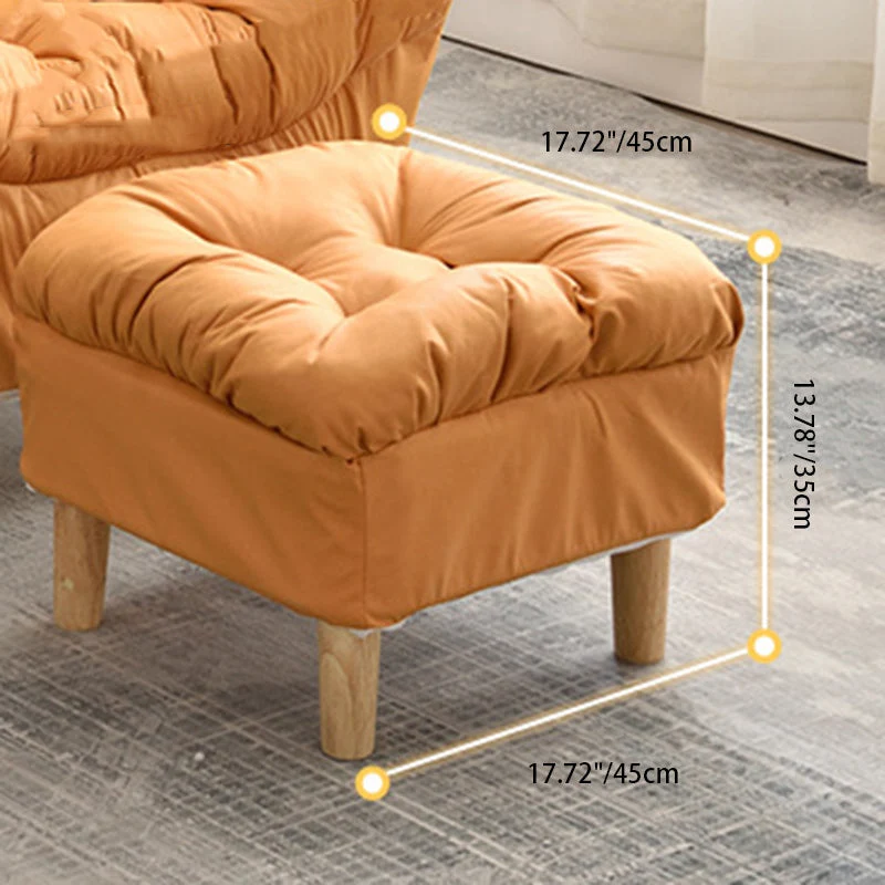 Modern Minimalist Synthetic Fabric Sherpa Fabric Steel Wood Frame Rectangular Accent Chair Backrest Footrest For Living Room