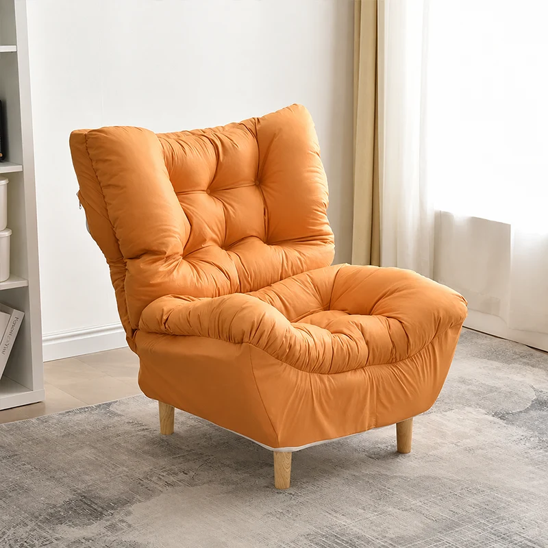 Modern Minimalist Synthetic Fabric Sherpa Fabric Steel Wood Frame Rectangular Accent Chair Backrest Footrest For Living Room