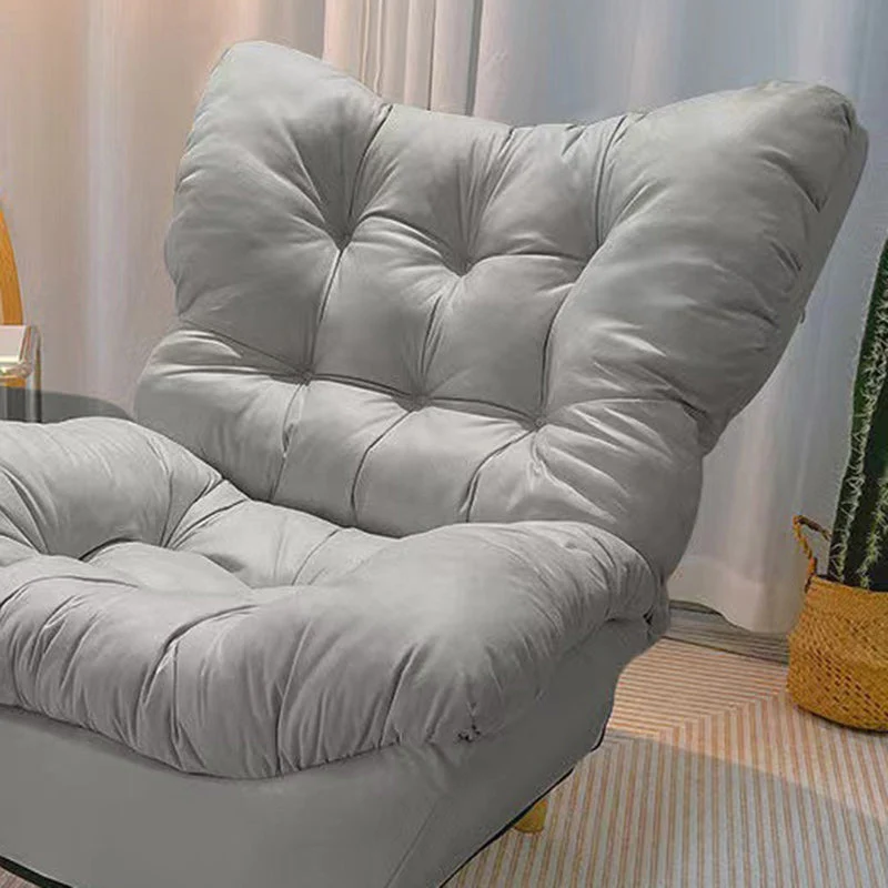 Modern Minimalist Synthetic Fabric Sherpa Fabric Steel Wood Frame Rectangular Accent Chair Backrest Footrest For Living Room