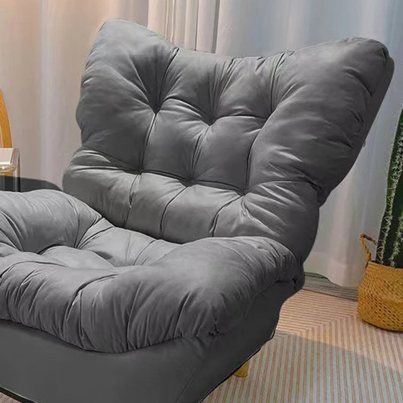 Modern Minimalist Synthetic Fabric Sherpa Fabric Steel Wood Frame Rectangular Accent Chair Backrest Footrest For Living Room