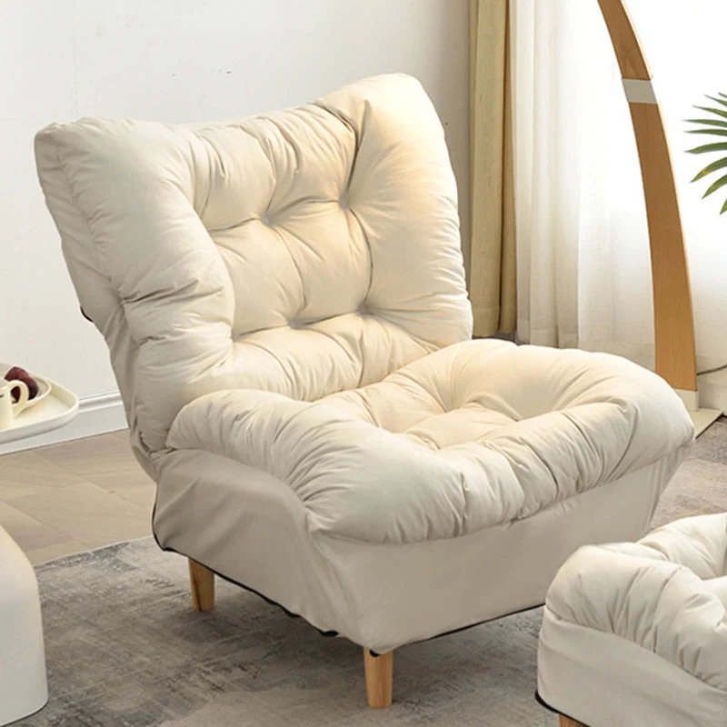 Modern Minimalist Synthetic Fabric Sherpa Fabric Steel Wood Frame Rectangular Accent Chair Backrest Footrest For Living Room