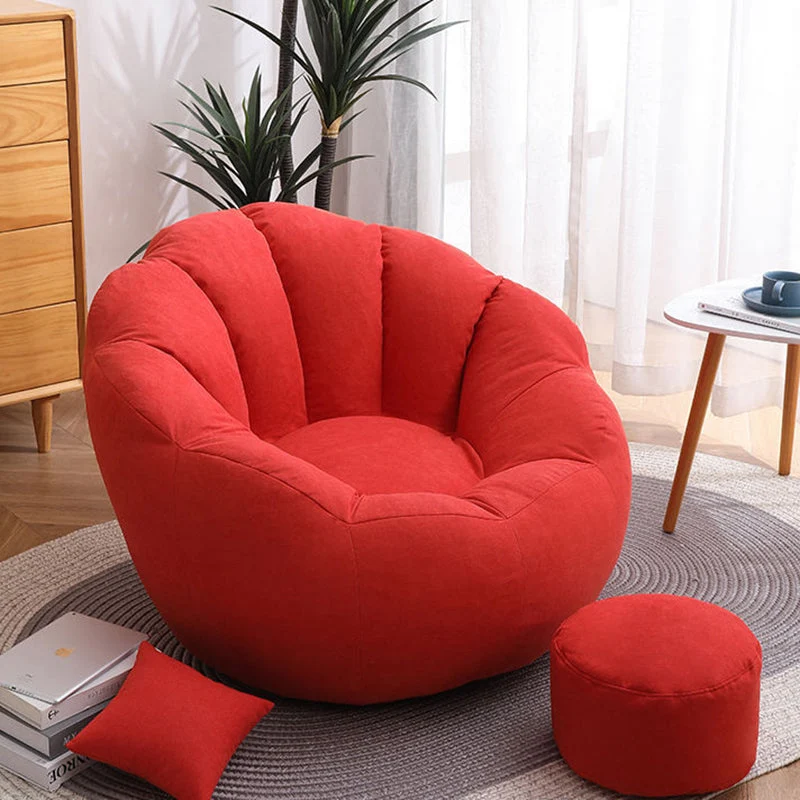 Contemporary Scandinavian Fine Cotton EPS Petal Lazy Round Sofa Footrest For Living Room