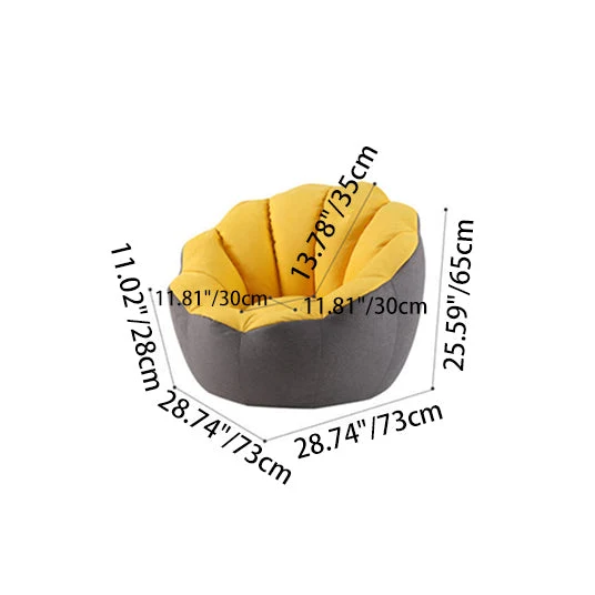 Contemporary Scandinavian Fine Cotton EPS Petal Lazy Round Sofa Footrest For Living Room