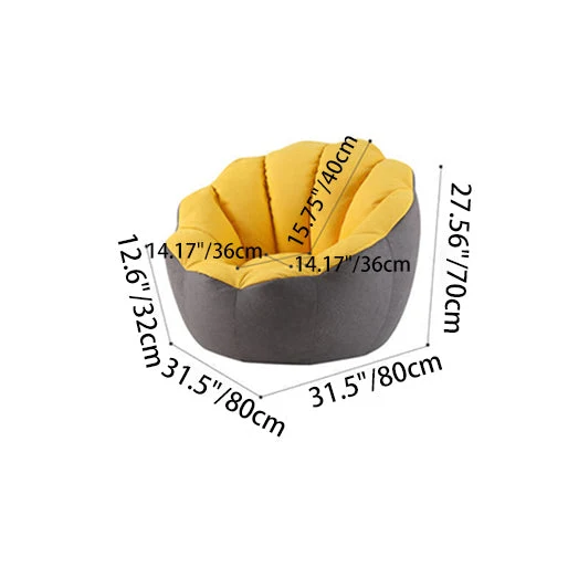 Contemporary Scandinavian Fine Cotton EPS Petal Lazy Round Sofa Footrest For Living Room