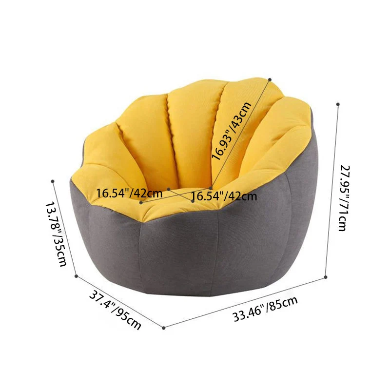 Contemporary Scandinavian Fine Cotton EPS Petal Lazy Round Sofa Footrest For Living Room