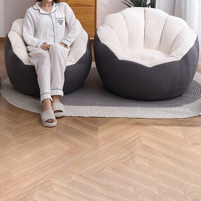 Contemporary Scandinavian Fine Cotton EPS Petal Lazy Round Sofa Footrest For Living Room